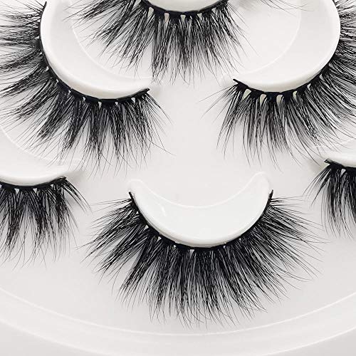 Smilart 7 Pairs 3D Mink Lashes Faux Natural False Eyelashes Fluffy Black - Image 9