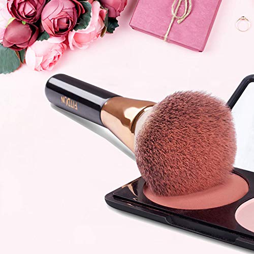 FITDON Kabuki Brush for Face Large Coverage Mineral Powder Bronzer Foundation Blending Blush Buffing - Image 4