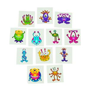 Monster Tattoos Fun Express 1 1/2" x 1 1/2" 72 tattoos per package. Assorted monster faces