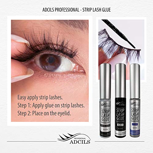 ADCILS Professional Strip Lash Glue White-Clear 5g / 0.17oz - Latex Free/Strong Hold for False Eyelashes - Image 8