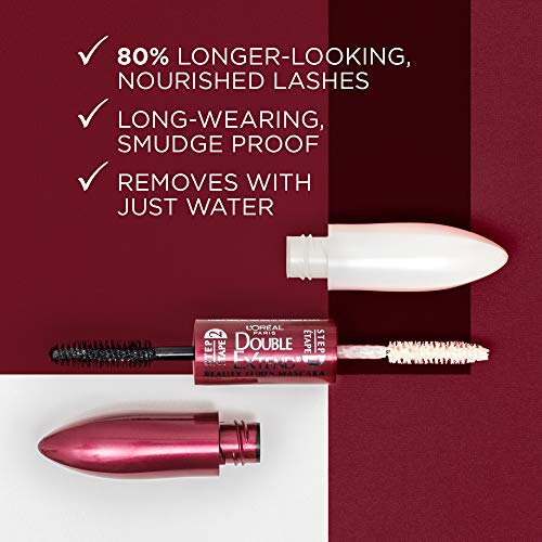 L’Oréal Paris Double Extend Beauty Tubes Eyelash Lengthening Mascara, Blackest Black, 5ml - Image 2