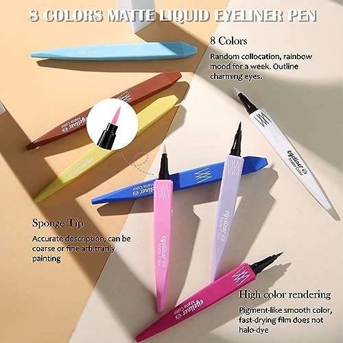 Purple Liquid Eyeliner Pen, Waterproof Long-lasting, Smudge-proof Ultra Fine, 8 Colors Available - Image 3