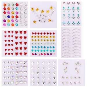 9 Sheets Festival Face Gems Stickers, Self-Adhesive Rhinestone Stickers for Face Eye Body Nail DIY Decoration