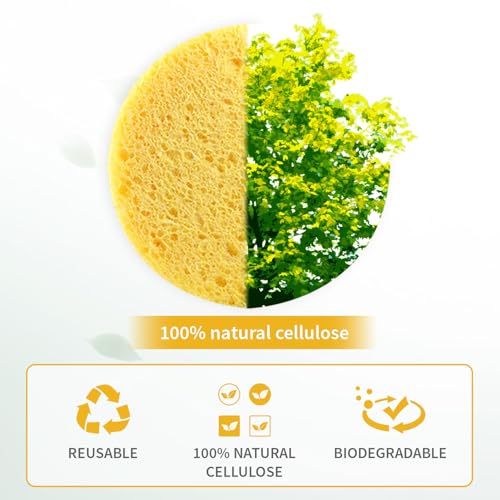Facial Sponges, Compressed, Reusable, Turmeric Kojic Acid Pads, Facial Cleansing, Exfoliating Masks - Image 4