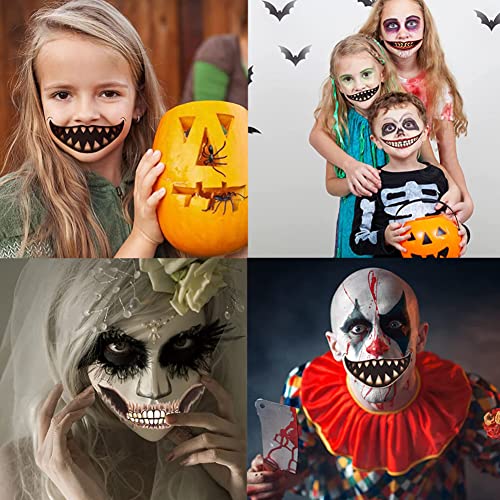 Halloween Temporary Face Tattoos, 12PCS Clown Horror Mouth Tattoo Stickers, Realistic & Waterproof - Image 4