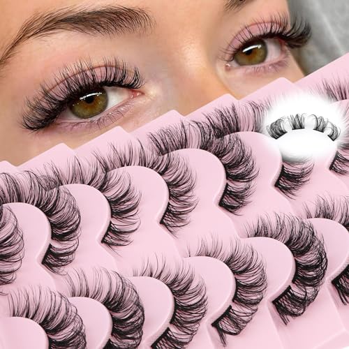 Lashes Wispy False Eyelashes Natural Look 3D Mink Eye Lashes Pack (A10-14mm) 10 Pair - Image 19