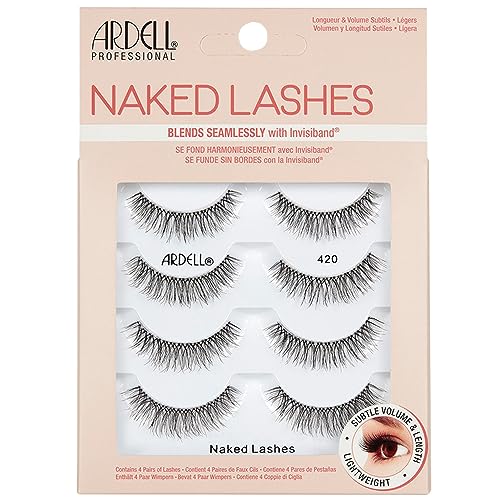 Ardell Multipack Naked Lashes 420-4 Pair, Black Lightweight Gorgeous Lashes