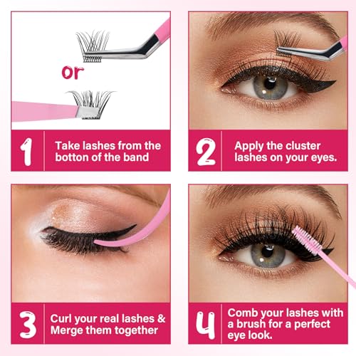 Lash Extension Kit 280Pcs Individual Lashes with Various Styles for DIY - Image 58
