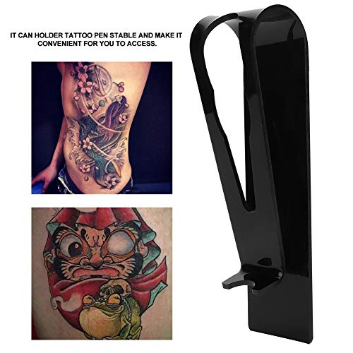 Transparent Tattoo Gun Holder, Plastic Tattoo Pen Holder Stand Machine Display Support Rack Organizer (Black) - Image 3