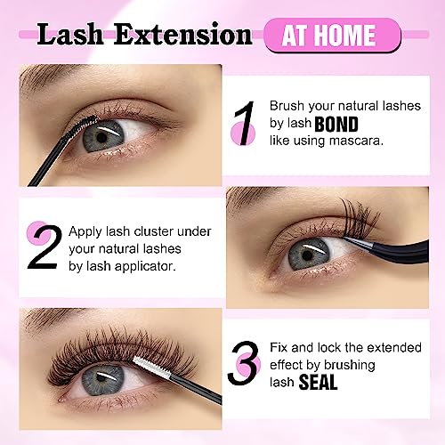 ALPHONSE Lash Clusters 9-16mm DIY Eyelash Extensions 200 Pcs Natural Look D Curl Wispy Cluster Lashes - Image 7