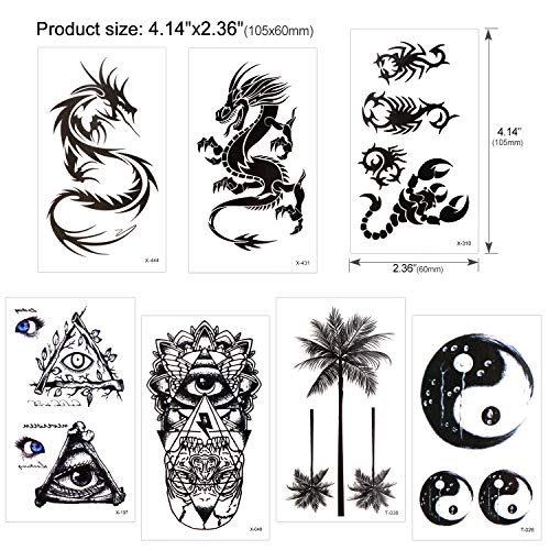 Konsait Temporary Tattoos Waterproof Body Art Sticker Set 30 Sheets - Image 2