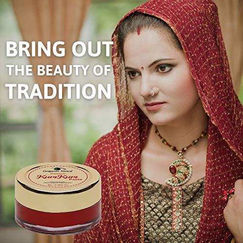 Organic Netra Sindoor/KumKum Paste 8gm (RED) - Chemical-Free, All Natural, Water Resistant - Image 4