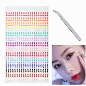 HIDOSNG Gem Stickers 900 PCS Multi-Color Self Adhesive Bling Rhinestone Face Stickers