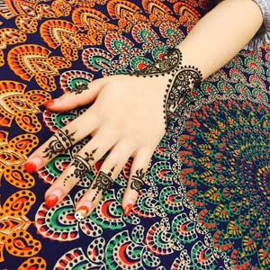 PPVWEY 16 Sheets Henna Temporary Tattoo Stencil Kit, Airbrush Tattoo Sticker Indian Arabian Black Henna Tattoo Temp for Women Kids (16P-2) PPVWEY 16P-2 - Image 3