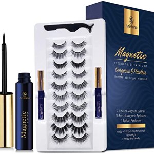 Magnetic Eyelashes Natural Look Kit False Lashes 10 Pairs with Magnetic Eyelash Applicator Tool Arishine