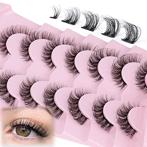 Lashes Wispy False Eyelashes Natural Look 3D Mink Eye Lashes Pack (A10-14mm) 10 Pair - Image 14