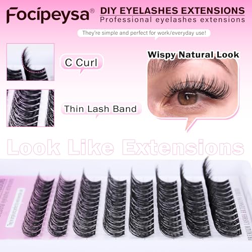 Fluffy Eyelash Extension Kit Volume Lash Clusters 10-18mm 100D DIY Lash Extension Kit - Image 5
