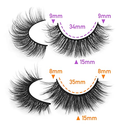 JIMIRE Cat Eye False Eyelashes Wispy 3D Faux Mink Lashes Fluffy Crossed Volume 16 Pairs - Image 16