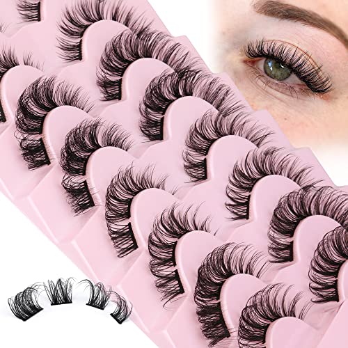 Lashes Wispy False Eyelashes Natural Look 3D Mink Eye Lashes Pack (A10-14mm) 10 Pair - Image 21