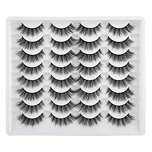 JIMIRE Cat Eye False Eyelashes Wispy 3D Faux Mink Lashes Fluffy Crossed Volume 16 Pairs - Image 22