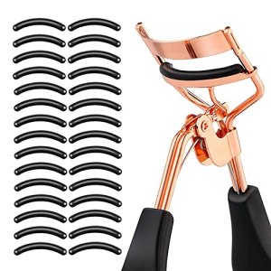 JIRFZUY 30 PCS Black Eyelash Curler Refills Pads Silicone Replacement