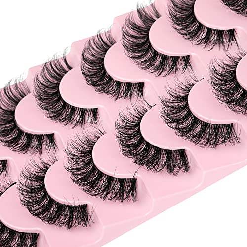JIMIRE Faux Mink Eyelashes Russian Strip Natural Look Wispy Light 13MM 7 Pairs - Image 27