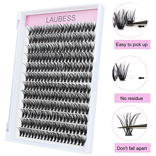 Cluster Lashes 240pcs 40D D Curl Faux Mink Lash Extensions 0.07 0.10 Black - Image 4