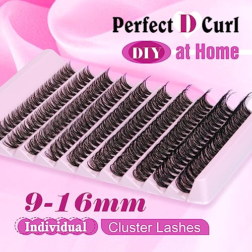 ALPHONSE Lash Clusters 9-16mm DIY Eyelash Extensions 200 Pcs Natural Look D Curl Wispy Cluster Lashes - Image 15