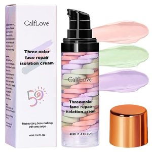One Step Color Corrector, Face Makeup Primer Base, 3 In 1 Isolation Cream, Makeup Primer Skin Tone Correcting and Brightening Primer, Invisible Pore, Oil Control Moisturizing (1PC) BROUYOUE