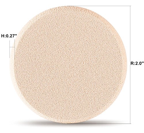 KOOBA 4pcs Round Makeup Sponges Beige JAPAN NBR 2.0" Sensitive Skin - Image 4