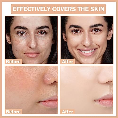 CC Cream Foundation Full Coverage Cushion Foundation Velvet Matte Nude Soft Smooth Concealer Brighten Moisturizing Long Lasting BB Cream Makeup 02#Natural ZIZUCLE 1.00 g - Image 2