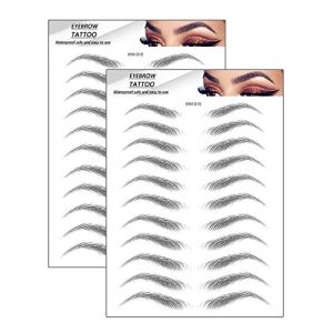 Yesallwas 4D Hair-like Eyebrows Tattoo Sticker, Waterproof for Woman Makeup Tool (MM-10)