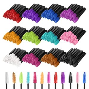 Eyelash Brush 600 Pack, 12 Colors Disposable Mascara Wands for Makeup Application