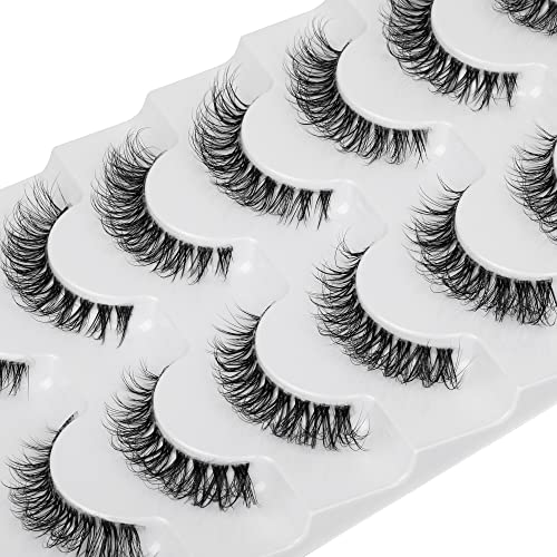 JIMIRE Faux Mink Eyelashes Russian Strip Natural Look Wispy Light 13MM 7 Pairs - Image 23