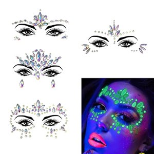 Noctilucent Rhinestones Tattoo Stickers for Makeup Halloween Party