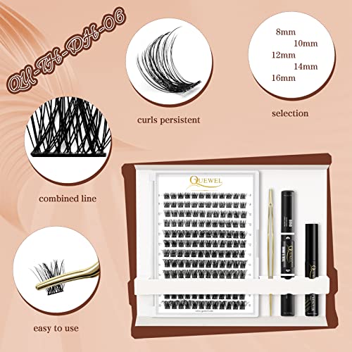 QUEWEL Lash Extension Kit, Clusters Bond & Seal, Applicator Tool, Glue Remover, Natural Look (FDD-H01-kit) - Image 33