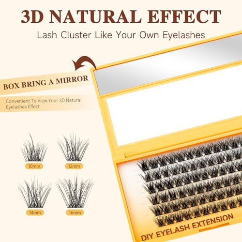 QUEWEL Lash Extension Kit, Clusters Bond & Seal, Applicator Tool, Glue Remover, Natural Look (FDD-H01-kit) - Image 142