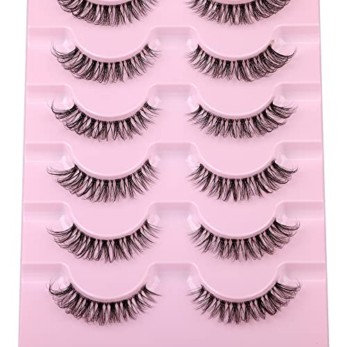 JIMIRE Faux Mink Eyelashes Russian Strip Natural Look Wispy Light 13MM 7 Pairs - Image 7
