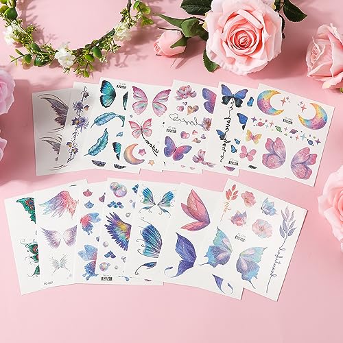 Exquisite Butterfly Angle Wings Glitter Tattoo Stickers for Women Girls - Image 2
