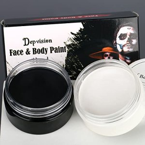 Depvision Waterproof Oil Based Face Paint Black and White Color Body Face Painting Kit
