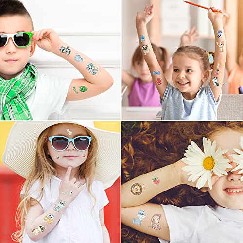 Glitter Animals Car Marine Animals Temporary Tattoos for Kids Mixed Planes, Cars, Buses, Lions, Rabbits, Bears, Elephants, Sharks, Whales, Seahorses - Image 5