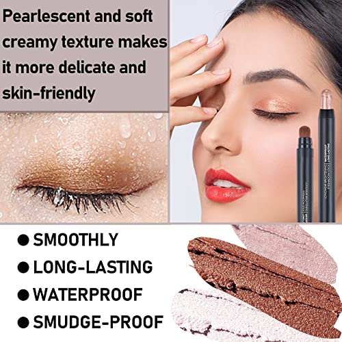 DAGEDA 6 Color Eyeshadow Stick, Shimmer Metallic, Waterproof, Long-lasting - Image 2