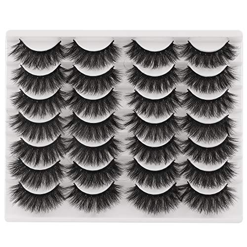 JIMIRE Mink Fluffy Volume 3D Wispy Long Fake Eyelashes 14 Pairs Pack - Image 3