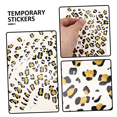 SEWACC 6 Sheets Leopard Tattoo Sticker Golden Leopard Cheetah Print Temporary Tattoo Stickers 16X13cm - Image 4