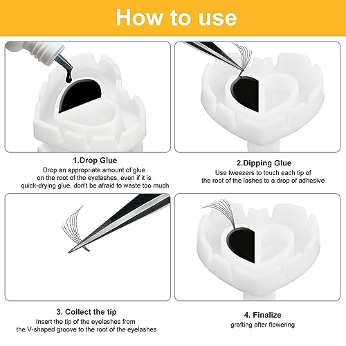MIYUANGKJ Lash Glue Ring, 300PCS Disposable Lash Adhesive Rings (White) - Image 3