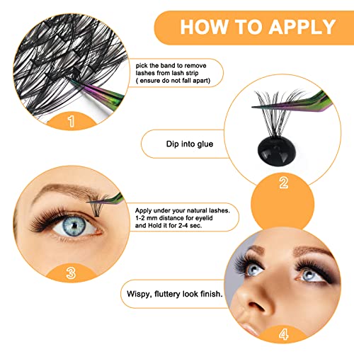 Lash Clusters 280 Pcs 40D-0.07D-9-15MIX B&Q LASH Individual Lashes C D Curl Eyelash Clusters Soft Volume - Image 64