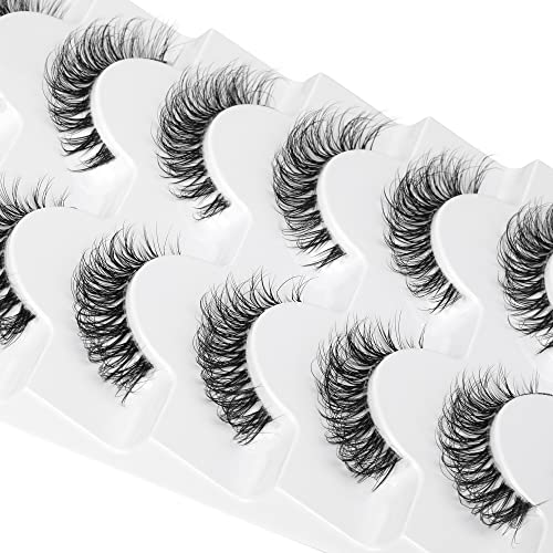 JIMIRE Faux Mink Eyelashes Russian Strip Natural Look Wispy Light 13MM 7 Pairs - Image 25