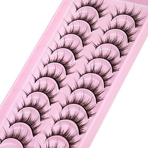 Manga Lashes Natural Looking False Eyelashes 14mm 10 Pairs Wispy Mink Eye Lashes - Image 17