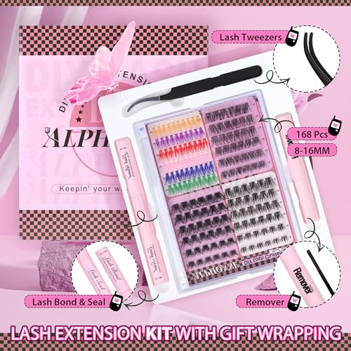 ALPHONSE Lash Clusters 9-16mm DIY Eyelash Extensions 200 Pcs Natural Look D Curl Wispy Cluster Lashes - Image 21
