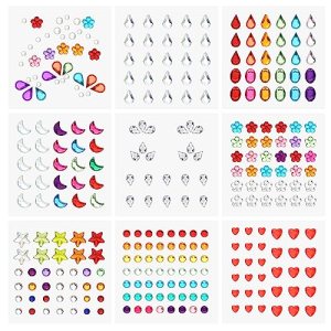 Face Gem Stickers Multicolored Festive Rhinestone